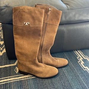 Tory Burch suede riding boots.